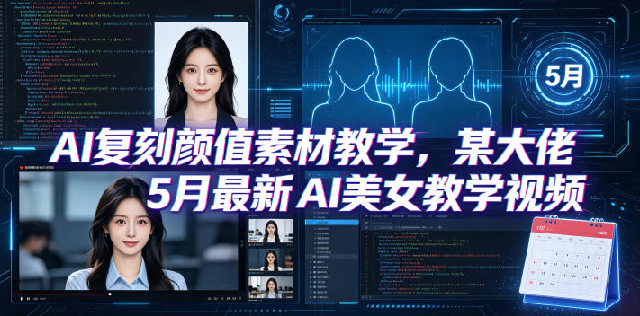 AI复刻颜值素材教学,某大佬5月最新AI美女教学视频,内含4月好物复刻教学-学链网创