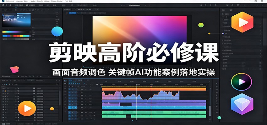 剪映高阶必修课:画面音频调色,关键帧AI功能案例落地实操-学链网创