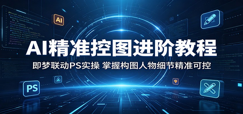 AI精准控图进阶教程:即梦联动PS实操,掌握构图人物细节精准可控-学链网创