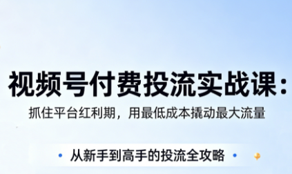 渔财老师·视频号付费投流实战课(更新5月)-学链网创