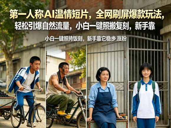 第一人称AI温情短片,全网刷屏爆款玩法,轻松引爆自然流量,小白一键照搬复刻,新手靠它稳步涨粉-学链网创