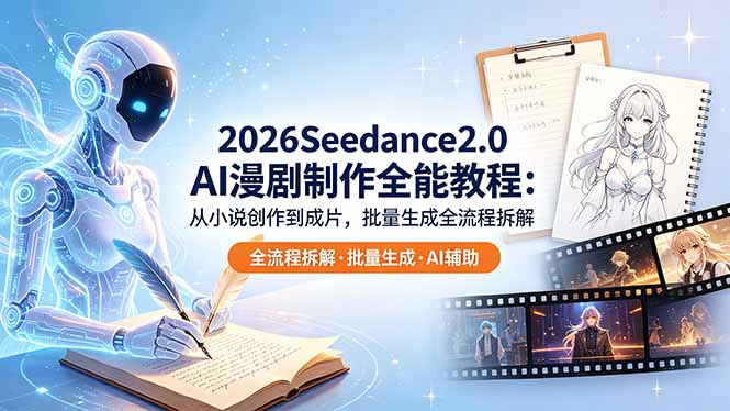 2026Seedance2.0 AI制作全能教程:从小说创作到成片,批量生成全流程拆解-学链网创