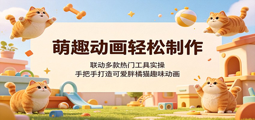萌趣动画轻松制作,联动多款热门工具实操,手把手打造可爱胖橘猫趣味动画-学链网创