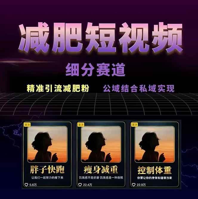 图片[2]-减肥短视频运营实战课：含素材制作、剪映教学，讲精准引流、变现设计与内容模板技巧-学链网创